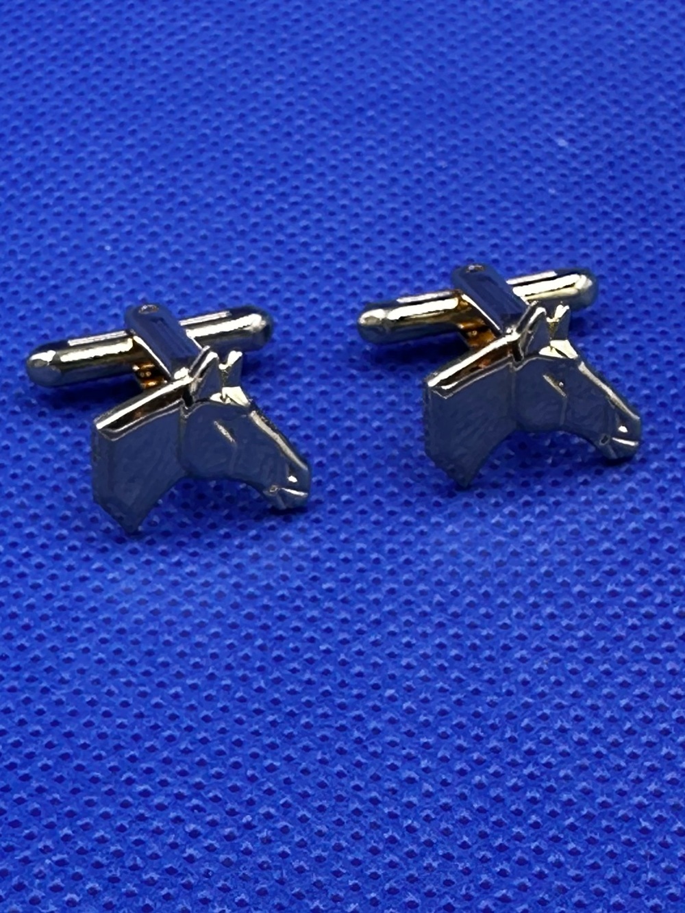 Vintage Hickok USA Gold Tone Horse Head Cufflinks